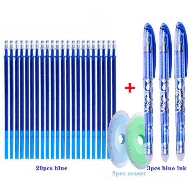 Stylos à Bille Effaçables Bleus - Pointe 0,5 Mm - Lot De 3 Ou 4 - Pour École Et Bureau