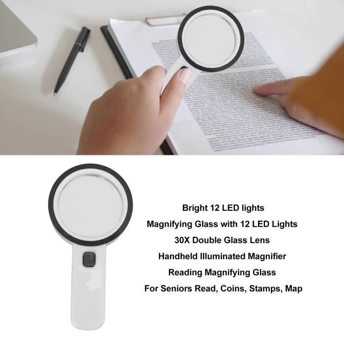 Loupe De Précision LED + UV X10 Multifonction – Idéale Pour Bijoutiers, Collectionneurs De Pièces Et Timbres, Réparation Montres & Smartphones