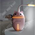 humidificateur d'air froid bébé chambre 320 ml sans fil à ultrasons brume éclairage brouillard veilleuse LED maison rose-1