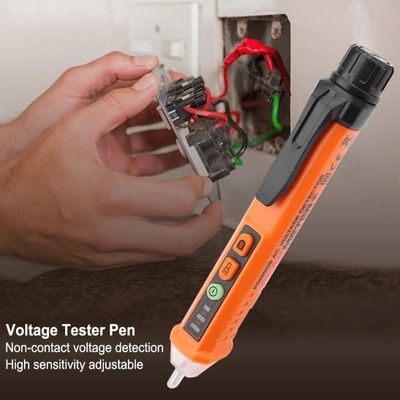 Stylo Testeur De Tension Sans Contact PEAKMETER PM8908C - Détection AC 12-1000V, Lampe Torche, Alarme Sonore Et Lumineuse