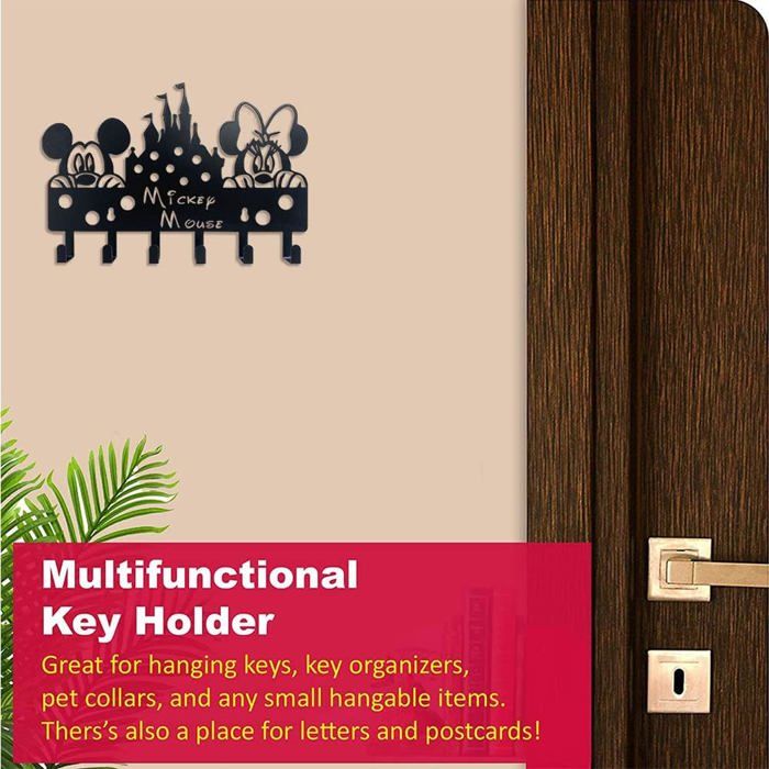 Porte-clés Mural Avec 7 Crochets - Design Montagne Ou Oiseau, En Fer Mat, Pour Entrée Ou Bureau