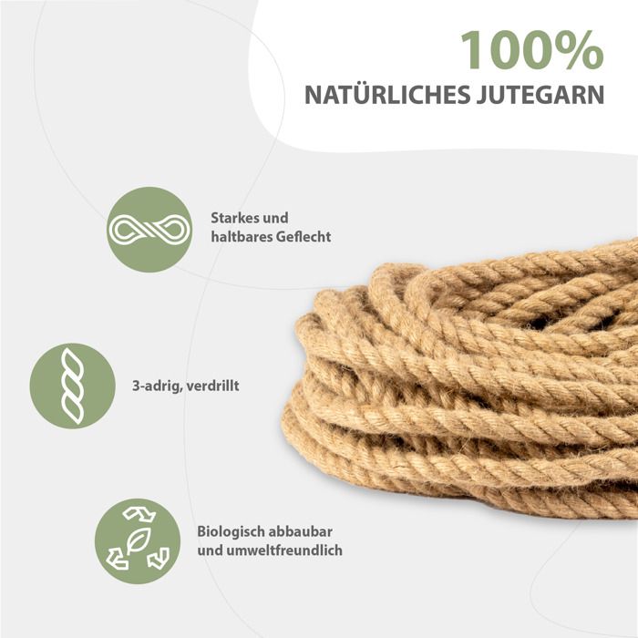 Cergrey 8M jute ficelle corde corde de chanvre brun naturel pour étiquette  volante bijoux collier fabrication bricolage artisanat, corde de toile de  jute naturelle, jute string 