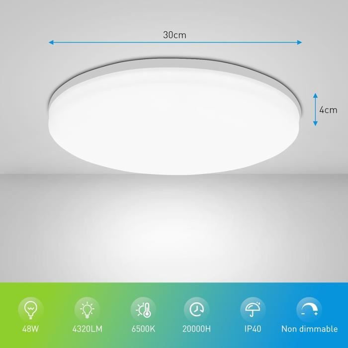 Philonext LED Plafoniera 48W Bianco Freddo 6500K, 5000LM Moderno