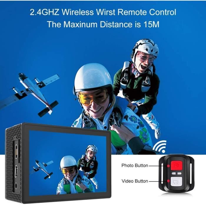 Caméra Sport 4K GOOKAM GO9 - Étanche 40m, Double écran, 2 Batteries | Action Cam Complète