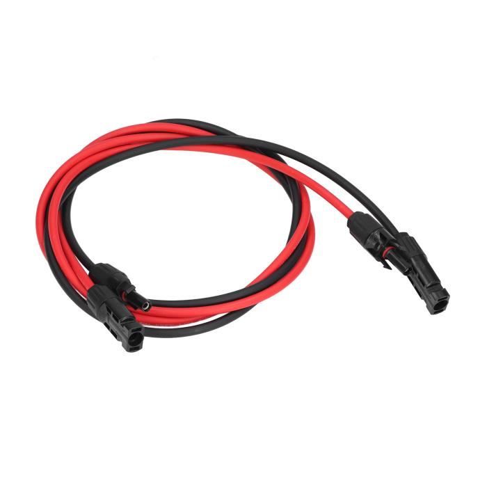 Feotech Câble d'extension solaire double fil de 30,5 m – Connecteur de panneau solaire 10 AWG (6 mm²), avec 6 paires de connecteurs solaires mâle/femelle IP67 pour extérieur, automobile, camping-car