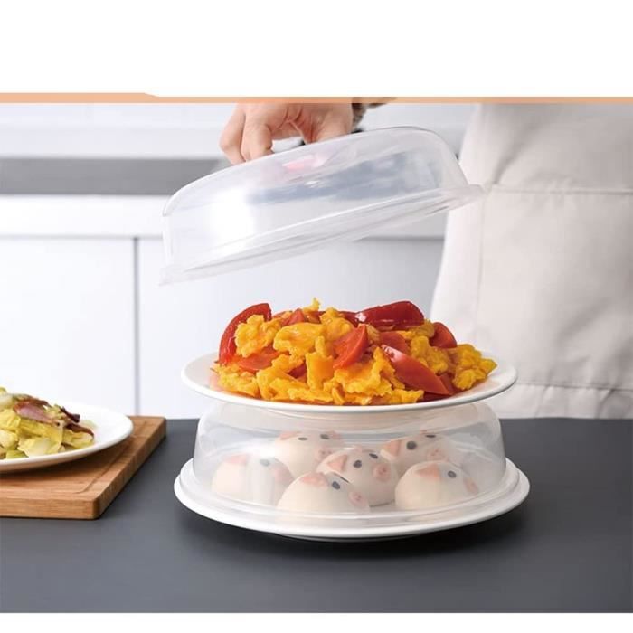 Bugucat Lot De 3 Couvercles Micro-Ondes - Anti-Éclaboussures, Sans BPA, Transparent, Lavable