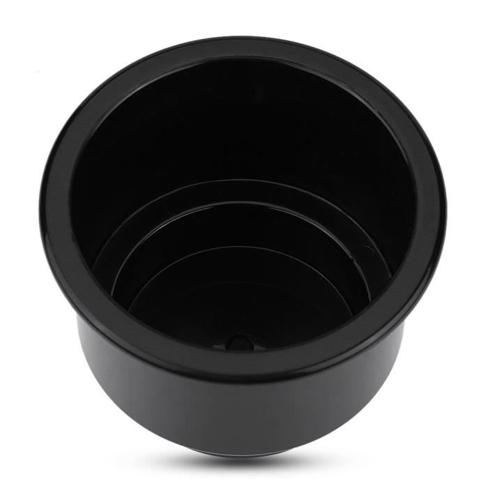 Qiilu Porte-gobelet en Plastique pour Marine RV Bateau Yacht Support pour Bouteille Boisson Tasse Bouteille avec Insert Trou de Vidange Universel(Noir