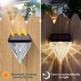 Lampe Solaire Extérieur Jardin - LED Éclairage Mural D'extérieur - Diamants - 6 Pièces Blanc Chaud-2