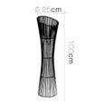 Lot 2 lampadaire sur pieds en bambou lampe de sol luminaire coloris naturel - Diamètre 25 x Hauteur 100 cm (1.8 m cable)-2