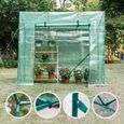 Yorbay serre de jardin - serre de balcon - Abri de Jardin avec Bâche Souple - 200 x 80 x 173 cm, couverture Vert translucide-2