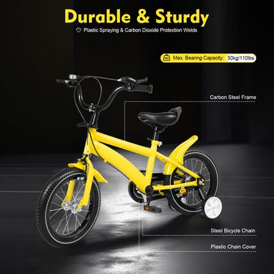 Amigo Thunder Vélo Enfant 14 Pouces - Frein Rétropédalage Et Roues Stabilisatrices - 3-5 Ans Vélo Garçon 3-5 Ans
