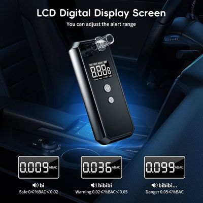 Éthylotest électronique Portable Rechargeable - Alcootest Haute Précision BAC, écran LCD, 12 Embouts Inclus - Pour Voiture, Maison, Soirée
