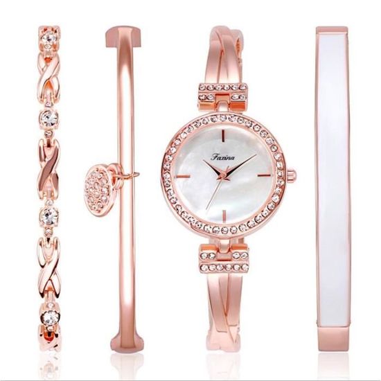 5 pièces/ensemble femmes montres mode carré bracelet en
