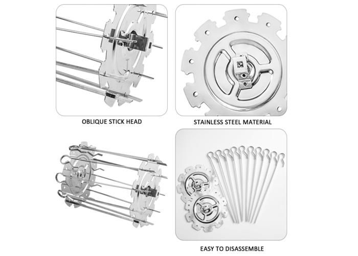 Lot De 10 Brochettes Barbecue 41cm Acier Inoxydable 304 Plates - Brochettes Réutilisables Avec Fermeture Rapide