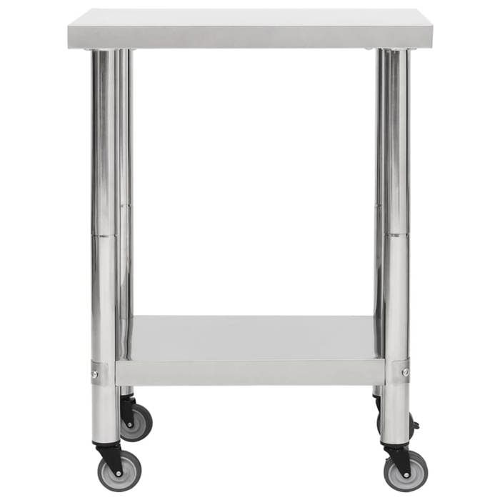 Table de travail de cuisine en inox - WIENS - 80x30x85 cm - Roues avec ...