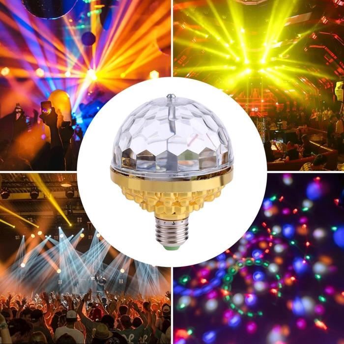 Lumière de boule magique rotative colorée, ampoule colorée Disco