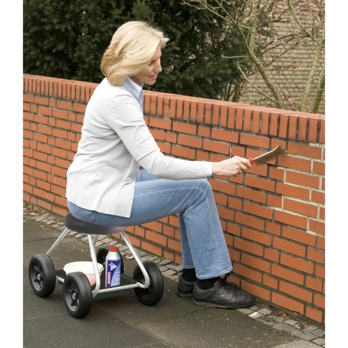 WENKO Maximex Siège Roulant Secura pour Les travaux faciles en Position Assise | Utile à la Maison et au Jardin | Rangements Pratiques | Robuste et léger | 52x40x41cm