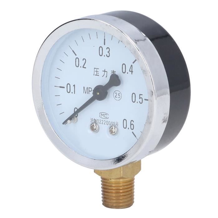 Manomètre 0-10 Bar Avec Raccord 1/4 NPT - Pour Mesure D'Eau, D'Huile, D'Air Et De Gaz - 9