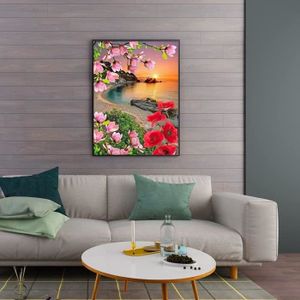 Kit Peinture Diamant 5D Coucher De Soleil - DIY Diamants Strass Adulte Enfant 40x50cm