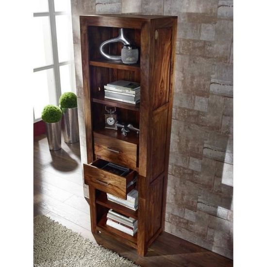 Etagere En Bois Massif De Sheesham Palissandre Couleur Miel Fonce