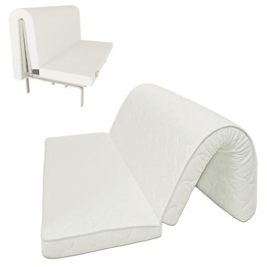 Matelas De Remplacement En Mousse Mémoire 10 Cm | Taille Double 180x135 Cm | Housse Lavable | Pour Canapé-lit | Meulbaty - 1