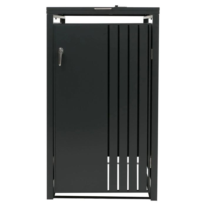 Cache poubelle exterieur pour 1 bac 80 a 240 L en acier anthracite abri ...
