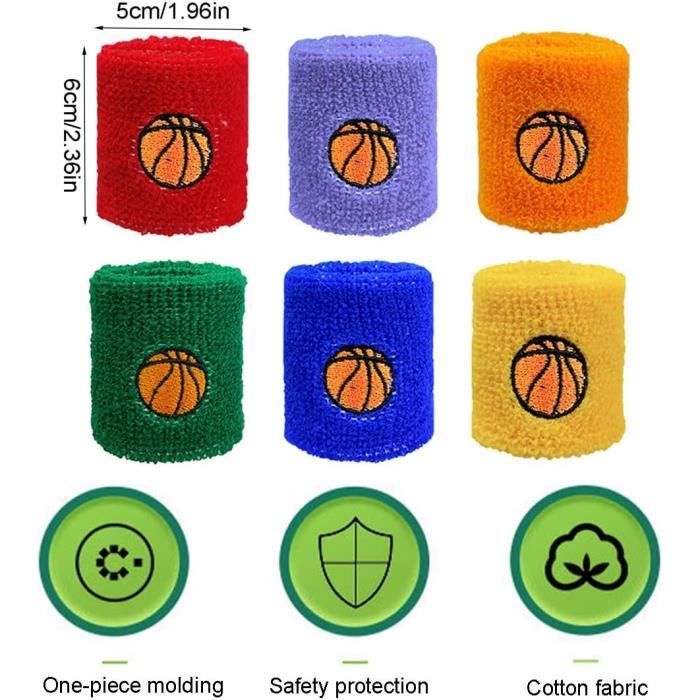 Bracelets De Sport Happywendy - Lot De 2 - Coton Éponge Anti-Transpiration - Multi-Couleurs