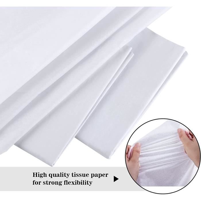 Lot de 60 feuilles de papier de soie blanc de 50 x 75 cmsans MG et sans  acide17 g-m2papier de soie pour emballagebricolagedéc [112] - Cdiscount Au  quotidien