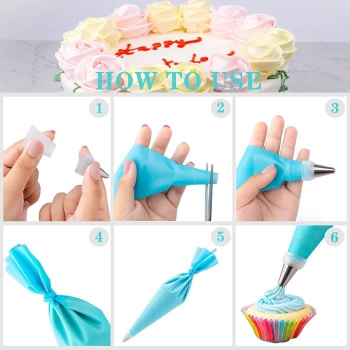 Kit Pâtisserie Nifogo 301 Pièces - Plateau Tournant, Douilles, Poches à Douille - Complet Pour Décorer Gâteaux