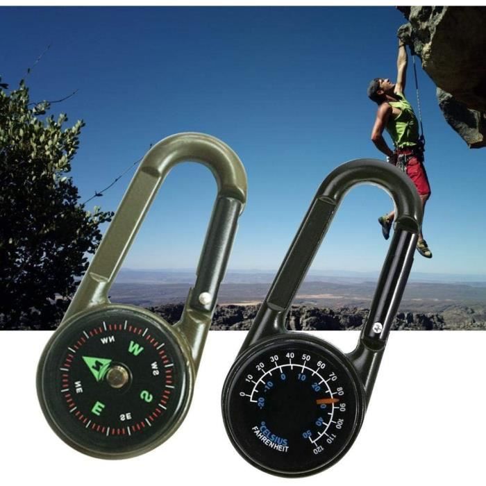 OFKPO 10 en 1 Multifonction Boussole, Outil Survie Compass Compact Avec Éclairage LED Outil en Plein Air pour Voyage, Randonné, Exploration etc