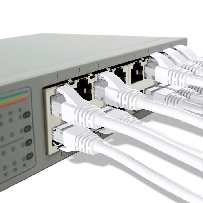 Elfcam - 80m Câble Réseau Ethernet RJ45 Cat 6 Rond Blanc, 1Gbps, 26AWG - View #4