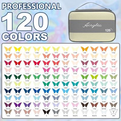 120 Marqueurs Acryliques Grasp - Pointe Pinceau, Pour Bois, Céramique, Tissu