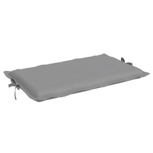 Coussin Chaise Longue Couleur Unie 48x170cm Avec Sangles - Matelas Bain De Soleil Gris
