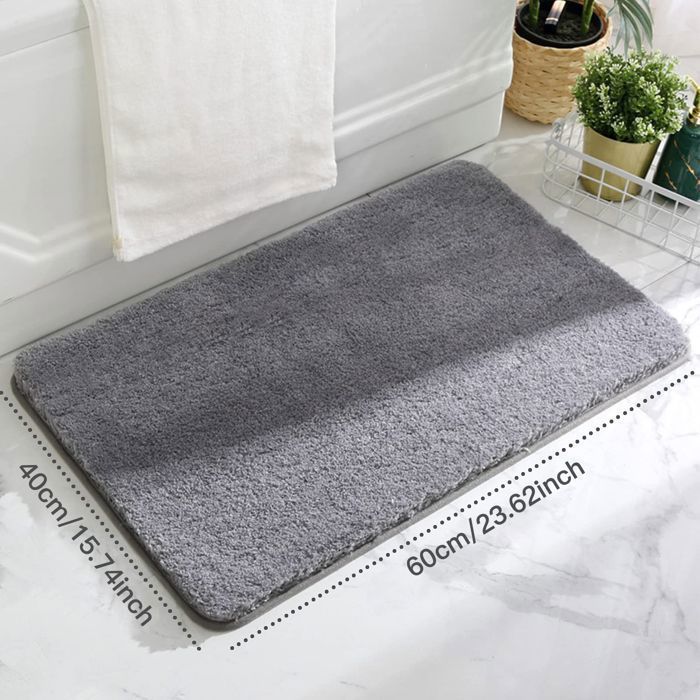 Tapis de Bain Antidérapant Super Absorbant Diatomite Tapis Salle de Bain Microfibre, Microfibre de Doux Séchage Rapide, pour Portes de Salle de Bains, Salon (Gris Foncé, 40x60cm
