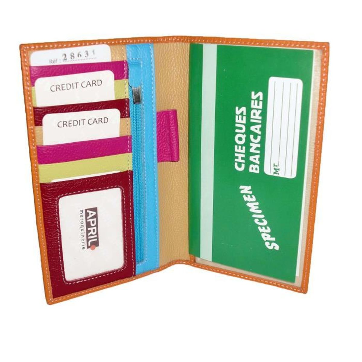 Rouge Compact et Souple LOLUNA Porte ch/équier Talon en Haut Cuir Disponible dans Plusieurs Couleur Format Portefeuille avec 3 Cartes bancaire