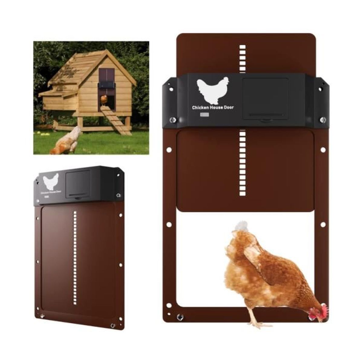 Porte Automatique Poulailler Yoarmyt - Capteur De Lumière, Étanche IPX4 - Alimentation Piles