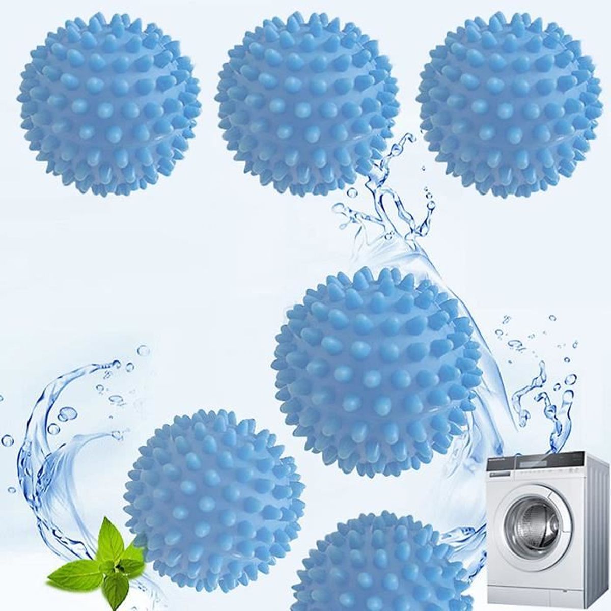 6 Balle de Lavage Balle LaveLinge Boule Machine à Laver Balles de Séchage Réutilisables Balles
