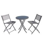 CONCEPT USINE Colisée : salon de balcon gris 2 places en acier inoxydable