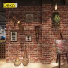 IDEKO Rétro 3D PVC Papier Peint Simulation Briques Antique Naturel Décoration Roux rétro 10 * 0.53 (M)