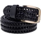 VBIGER Ceinture Tressée pour Femme en Cuir de Vache Noir