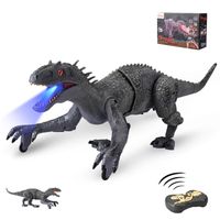 TTLIFE Jouet dinosaure, télécommande Dino Vélociraptor télécommandé pour enfants, mouvements de marche réalistes, lumières LED