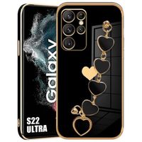 Coque Bracelet pour Samsung Galaxy S22 Ultra, Protection Antichoc Anti-Rayures Ultra Slim Léger - Noir (pas pour S22)