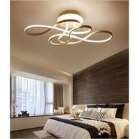 Plafonnier LED Dimmable Moderne Spirale Creative incurvée avec Télécommande pour Salon Chambre Salle à manger Bureau Blanc 90W