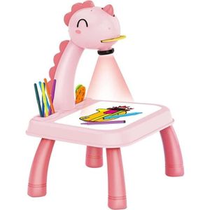 PROJECTEUR A DESSIN (Dinosaure Rose) Tableau d'écriture Musique Peinture Multifonctionnel Enfant, Projecteur de Dessin pour Enfant, Tableau de Dessin