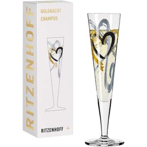 RITZENHOFF Champus 1070271 Flûte à champagne en verre 205 ml Doré/noir 