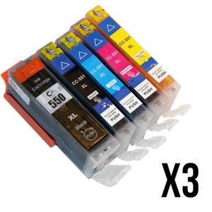 Set 15 Cartouches Compatibles Canon PIXMA (iP4850 MG5200 Etc.) - Go Inks - C-525/526 - Neuf