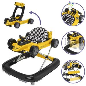 YOUPALA - TROTTEUR Trotteur Cabino® Racer - Réglable, Pliable, Avec Plateau de Jeu, Pour enfants de 6 mois à 12 kg - Jaune