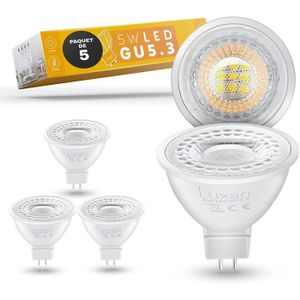 Uplight GU5.3 MR16 DC12V Ampoules LED,Blanc Naturel 4000K,Non Dimmable 5.5W  Équivalent 50-60W GU 5.3 Ampoule Halogène,600LM Ra85,Faisceau de 120 °,Lot  de 6. : : Luminaires et Éclairage