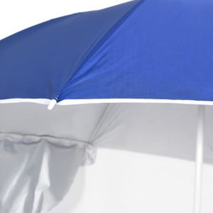 PARASOL Parasol de plage avec parois latérales Bleu 215 cm 318837
