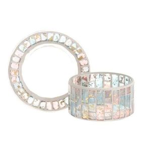 Yankee Candle 1521547 Set petit abat-jour et plateau Gold and Pearl Mosaic
